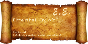 Ehrenthal Enikő névjegykártya